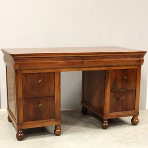 Bureau d'époque Louis Philippe - en noyer - Italie 19ème siècle - Imagen 1 de 14