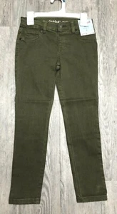 Cat & Jack Girls Skinny Jeans Stretch Adjustable Waist Olive Sz 6 - Picture 1 of 5