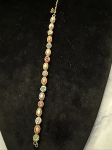 vintage rose cabochon Bracelet 9 1/2” Length *READ DESCRIPTION (lot#60) - Picture 1 of 5