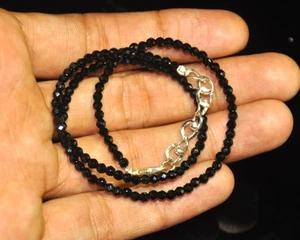 Rare! Super Top Quality black Diamond 2 mm Rondelle Beads, black spinel necklace - Picture 1 of 6