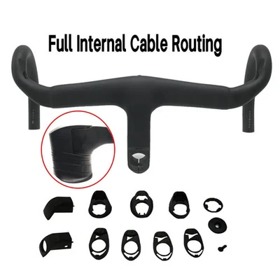 Carbon Bike Drop Bar 380-440mm Internal Wiring Integrated Handlebar with Spacer - Image 1 of 4