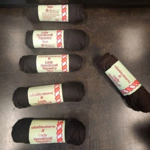 Vintage Columbia Minerva Garn 5 Antik Braun 1 Kastanie Schurwolle 40 Yards/Ea - Bild 1 von 7