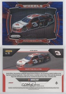 2021 Panini Prizm Wheels Red & Blue Hyper Prizm Austin Dillon #70