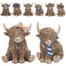 Highland Cow Figurine Ornament Decorative Cute Resin Home Accessory Decor Boxed