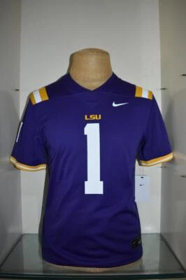Nike Boys' LSU Tigers Youth Untouchable Replica Football Jersey #1 Purple NWT - Image 1 of 3