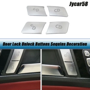 4 PIEZAS Botones de desbloqueo de puerta Cubierta de lentejuelas para Mercedes Clase C E W204 W212 - Imagen 1 de 12