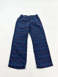 L.L. Bean Pajama Pants Boys Small 8 Blue Geometric Holiday LL Bean - Picture 1 of 6