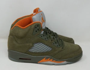 Nike Air Jordan 5 Retro Army Olive Solar Orange Sneaker DD0587-308 Men's Size 10 - Picture 1 of 9