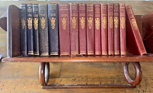 Set Of 15 antique Leather bound Classics By Collins Dickens , Wilde, Alcott, - Imagen 1 de 12
