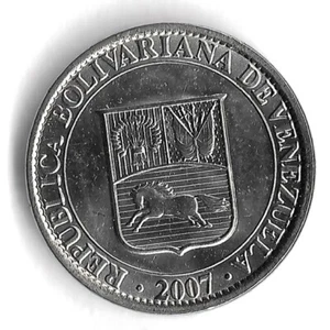 2007 Venezuela 25 Centimos World Coin - Y# 91 - Picture 1 of 2
