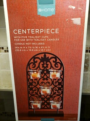 Centro de mesa de hierro/metal ~ con 5 soportes de vidrio ~ nuevo en caja ~ marca para el hogar ~ objetivo (TS) Foto 1 de 4