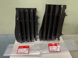 Honda OEM 19033-MEN-A20 GRILL PAIR RADIATOR Dirt Bike CRF450R Black 2008 New - Picture 1 of 2