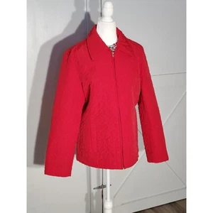 YBC LIGHT JACKET COLOR RED LONG SLEEVE POLYESTER SIZE M - Picture 1 of 7