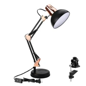 Metal Swing Arm Desk Lamps Adjustable And Flexible Feading With Base And Clip 2i - Picture 1 of 8