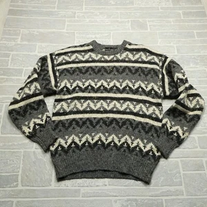 VINTAGE Peter England Wool Sweater Adult XL Thick Cable Knit Crew Neck Fisherman - Picture 1 of 10