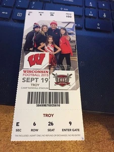 Boleto de fútbol americano 2015 Wisconsin Badgers vs Troy Trojans 19/09  - Imagen 1 de 1