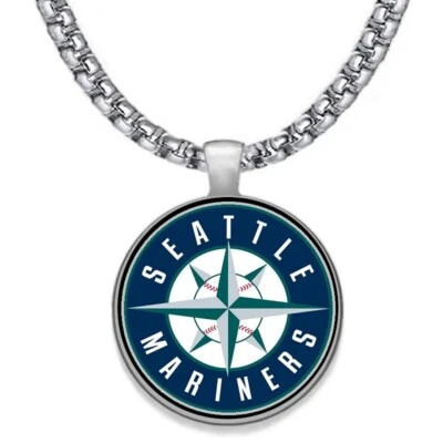 Large Seattle Mariners Mens 24" Chain Pendant Necklace Free Ship D30