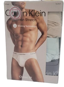 Calvin Klein 3 Pack Extra Large XL Hip Briefs Cotton Stretch - Picture 1 of 8