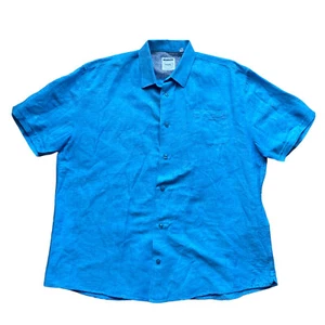Camisa Projek Raw Para Hombre XXL Mezcla de Lino Azul Bolsillo Abotonado - Imagen 1 de 6