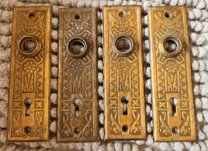 Lot of Four (4) Sargent Brass Plated Keyhole Escutcheon - Picture 1 of 4