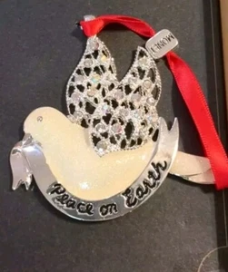 Neu im Karton 2020 Monet "Frieden auf Erden" TAUBE Strass Weihnachtsschmuck VOGEL  - Bild 1 von 7
