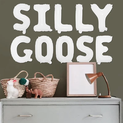 Silly Goose Balloon Banner White Duck Animal Baby Shower Decorations Goose Le... - Image 1 of 4