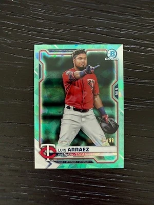 2021 Bowman Chrome Sapphire Teal #39 Twins Luis Arraez /99 - Image 1 of 2