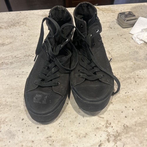 Scarpa Levi Strauss Levis alta nera con zip laterale stile Converse taglia US 9 5