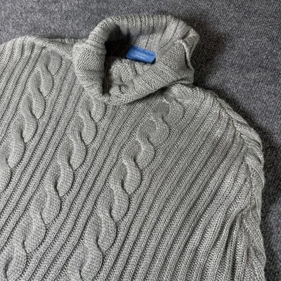 Simply Vera Vera Wang Women's Gray Cable Knit Turtleneck Poncho Sweater Size M - Image 1 of 4