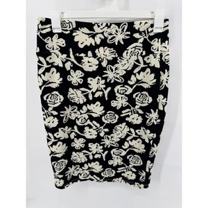 Falda LuLaRoe Cassie XL negra y crema floral lápiz elástica para mujer - Imagen 1 de 6