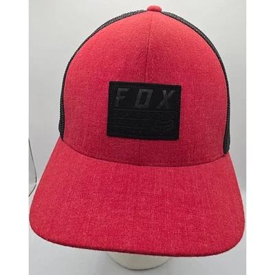 Boné Fox Racing Flexfit G/XL vermelho caminhoneiro logotipo preto malha Snapback motocross - Imagem 1 de 4