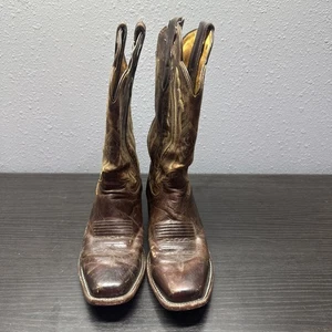 Justin Cowboy Western Boots Brown Goat Leather L2680 USA Made Women’s Size 8C - Picture 1 of 24