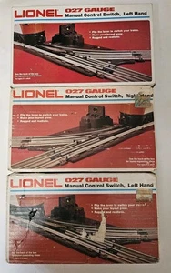 (3) Lionel O27 Manual Control Switch 6-5022 Right Hand and 6-5021 Left - Picture 1 of 9