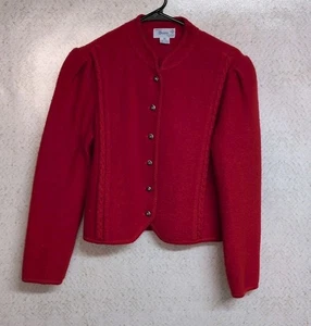 Vtg Deans of Scotland Women’s Sweater/Cardigan/Jacket 100% Boiled Wool - Size M - Picture 1 of 14