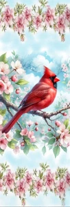 BEAUTIFUL CARDINAL BIRD & PINK FLOWER,CATS,FLOWERS,FAIRIES-BOOKMARKS-WITH TASSEL - Imagen 1 de 1