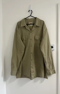 Camisa Dickies Para Hombre Talla XL Beige Manga Larga Abotonada Ropa de Trabajo - Imagen 1 de 10