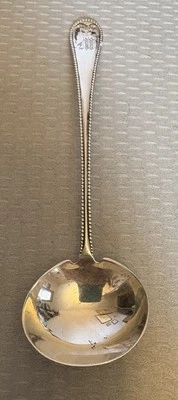 1897 antique AF Towle Priscilla Beaded Sterling Silver Cream Sauce Ladle mono M - Image 1 of 4