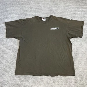 Vintage 90s Nike Tan Mocha Brown Green Embroidered Swoosh USA Made Shirt Sz XL - Picture 1 of 8