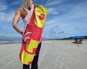 Recycled Yoga Bag Red Upcycled Yoga Mat Bag Ecofriendly Yoga Pilates Bag - Picture 1 of 8