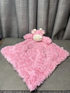 Maison Chic Baby Security Blanket Lovey Pink Cow Stripes Plush Toy - Picture 1 of 8