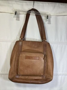 VTG Tan Leather Fossil Weekender Bag W/ Soft Great Worn Authentic Original - Picture 1 of 15