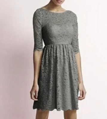 Nuevo con etiquetas Vestido de Dama de Honor Jenny Yoo Gris Carbón Encaje Talla 18 Foto 1 de 4