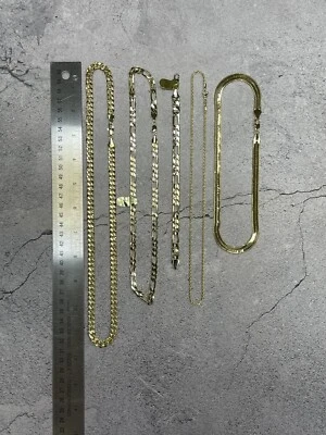 Лот из 5 различных ожерелий и браслетов позолоченный на латуни - Изображение 1 из 4