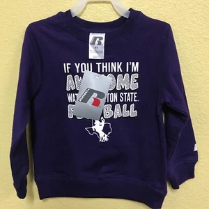 RUSSELL AWESOME FOOTBALL Fleece Crewneck Pullover Purple  - Picture 1 of 5