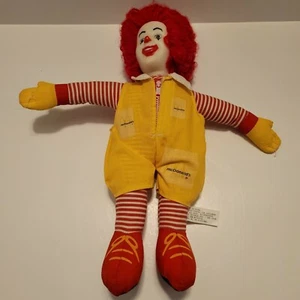 Ronald McDonald 11" 28cm Plush Stuffed Doll Plastic Head Vintage 70's Good Shape - Picture 1 of 8