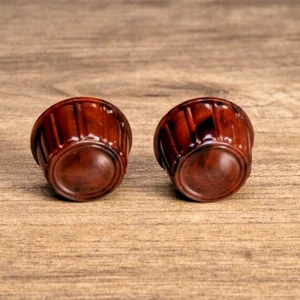 Vintage Radio Knobs 1930s-40s Deco Plastic 2pc 1/4" Opening w/ Set Screw - Picture 1 of 6