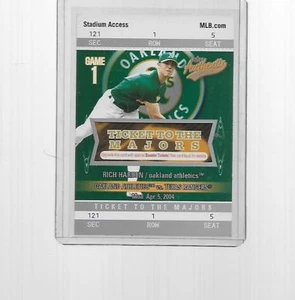 2004 FLEER SHOWCASE BASEBALL TICKET TO THE MAJORS RICH HARDEN #105 (754/999) - Picture 1 of 1