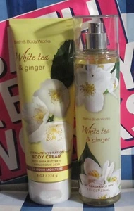 Bath & Body Works WHITE TEA & GINGER Shower Gel & Fragrance Mist Set NEW - Picture 1 of 4