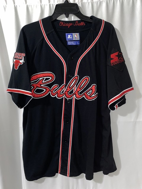 Vintage Starter Chicago Bulls Pinstripe Cotton Baseball Jersey (Size L) —  Roots