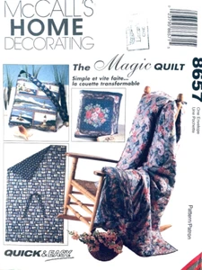 McCalls Sewing Pattern 8657: The Magic Quilt that Folds into a Pillow! UNCUT - Picture 1 of 3